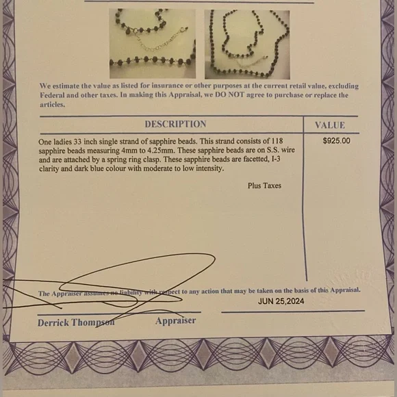 Sapphire & silver necklace - Picture 12 of 12